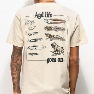 Dravus Mens Wild Wonders And Live Goes On Cream Shirt New
